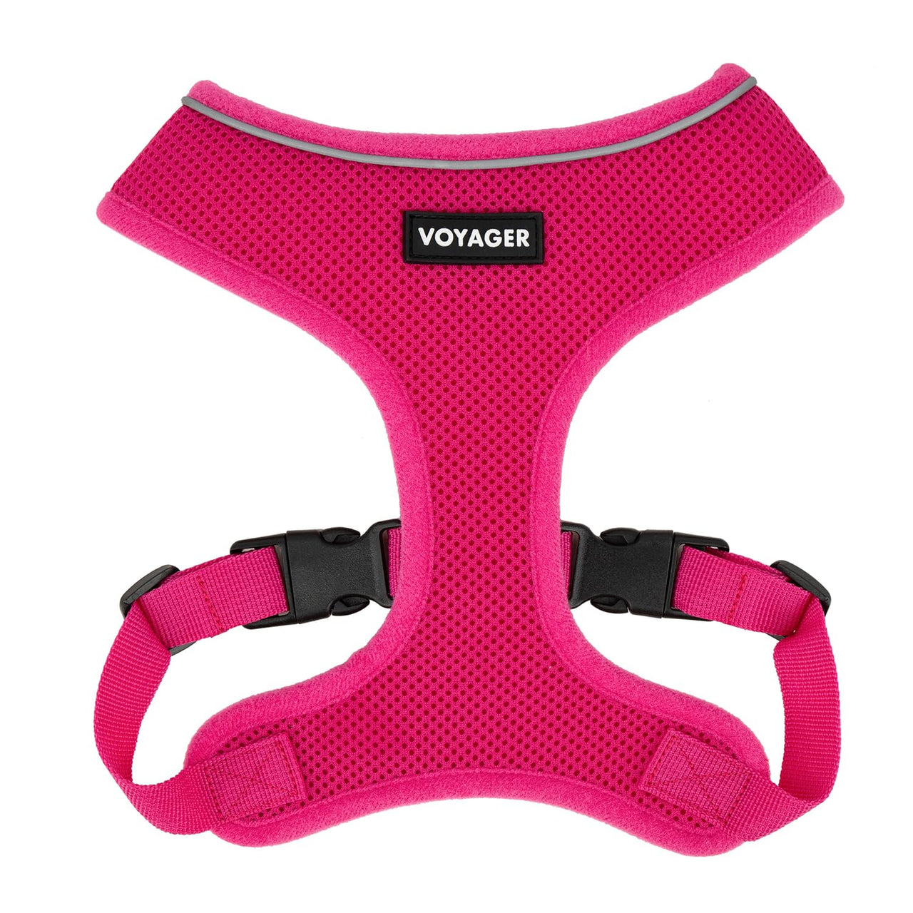 Aerolite No Pull Mesh Dog Harness with Lightweight, Soft, Breathable Chest Coverage, Reflective Stitching, and Adjustable Straps for Walking, Running, Training, Heavy Duty and Durable - Fuchsia, XS