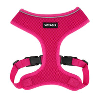 Aerolite No Pull Mesh Dog Harness with Lightweight, Soft, Breathable Chest Coverage, Reflective Stitching, and Adjustable Straps for Walking, Running, Training, Heavy Duty and Durable - Fuchsia, XS