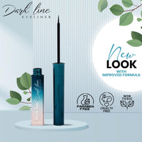 Seven Seas Dark Line Eye Liner Waterproof Liquid Black Eyeliner | Smudge Proof Transfer Proof | Eye Liner for Eye Makeup | Black, 5ml