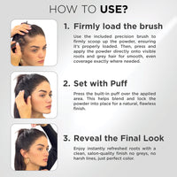 THICK FIBER Root Touch Up Powder, Root Cover for Thin & Bald Head - Water & Sweat Resistant Hair Powder for Thinning Hair Women, Includes Brush (Black) 4 Grams