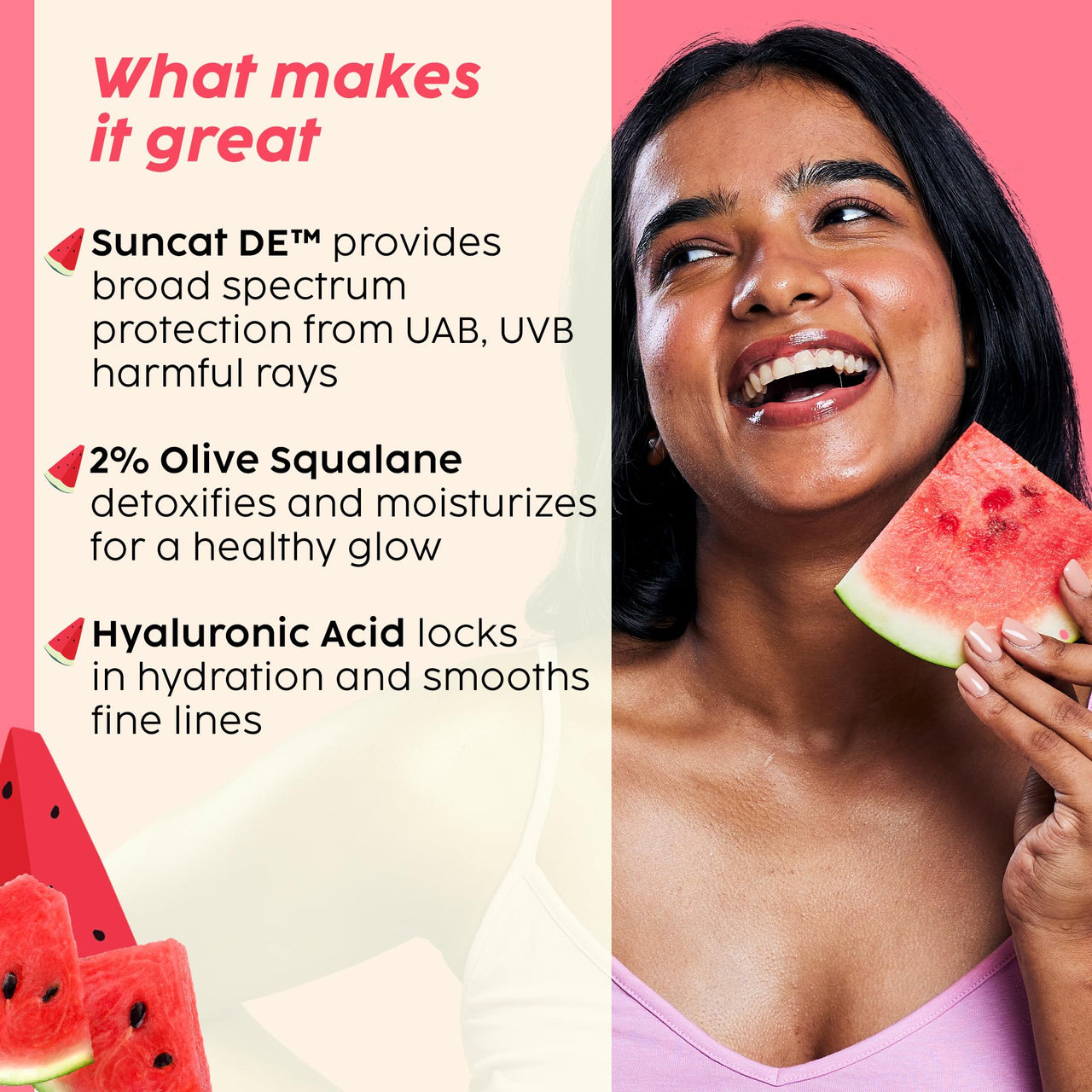 PLIX - THE PLANT FIX Watermelon Protect & Hydrate 2 in 1 formula Moisturizer + Sunscreen | Lightweight Hydration | With SPF PA 50 ++++ | UVA & UVB protection | No White Cast | 50 gm