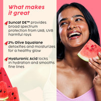PLIX - THE PLANT FIX Watermelon Protect & Hydrate 2 in 1 formula Moisturizer + Sunscreen | Lightweight Hydration | With SPF PA 50 ++++ | UVA & UVB protection | No White Cast | 50 gm