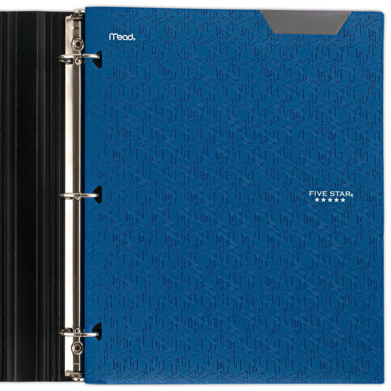 Five Star 2 Pocket Folders, 4 Pack, Stay-Put Folders, Plastic Colored Folders with Pockets & Prong Fasteners for 3-Ring Binders, 11 x 8-1/2, Black, Red, Green, Blue (38049)