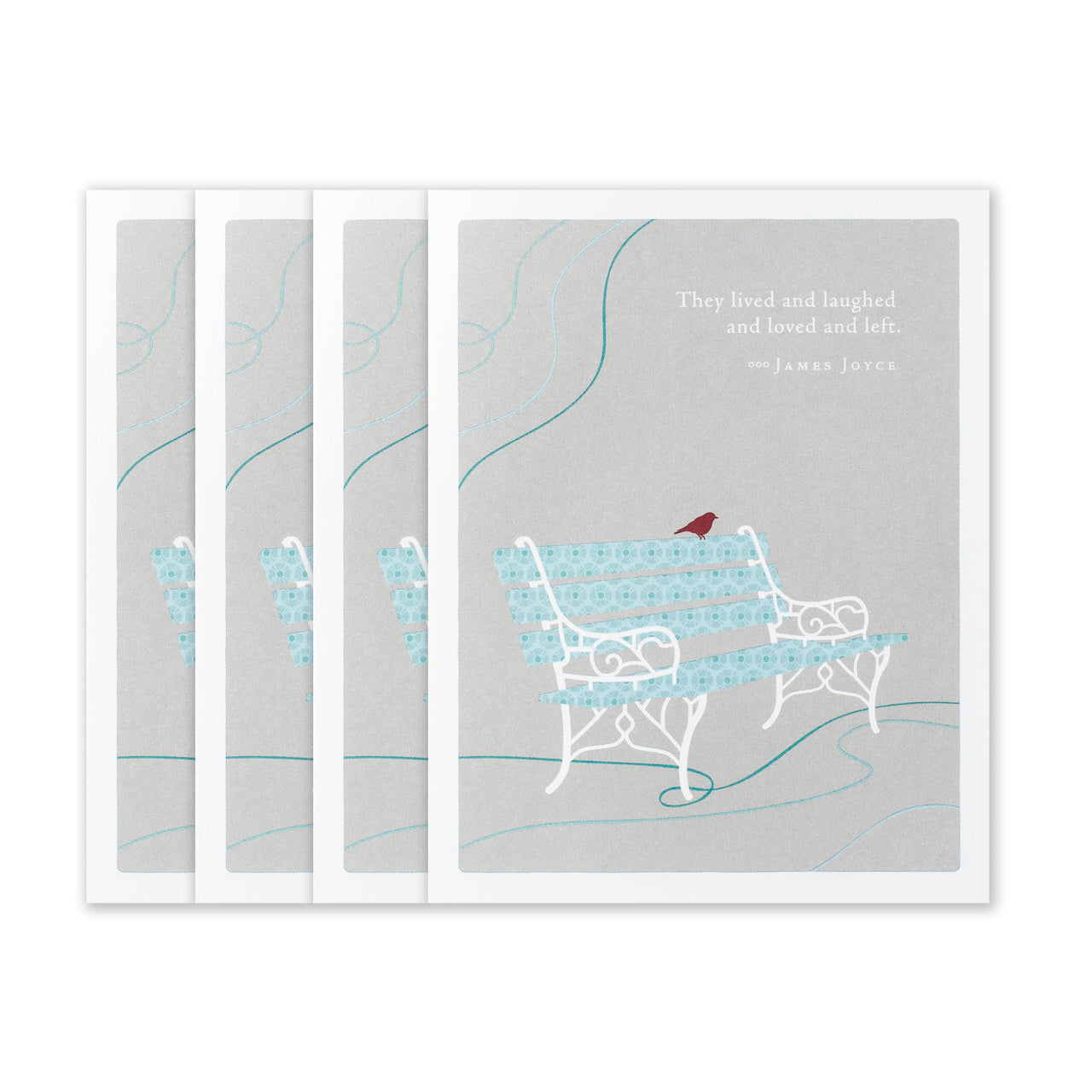 Compendium Positively Green 4-Pack of Sympathy Cards – They lived and laughed and loved… (Four Cards Total, One Design, with Envelopes) Sympathy - "They lived and laughed and loved…"