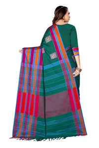 GRECIILOOKS Women's  Art Cotton Silk With Golden Border Printed Soft Silk Saree With Blouse Piece