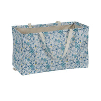 Household Essentials 2244 Krush Canvas Utility Tote | Reusable Grocery Shopping Laundry Carry Bag | White With Floral Design, 22