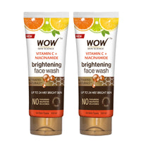WOW Skin Science Brightening Vitamin C Face Wash - No Parabens, Sulphate, Silicones & Color - Pack of 2 - Net Vol 200mL
