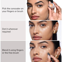 Mila Beauté Conceal It Pot Concealerwith Brush | Enriched With SPF 15 and Vitamin E | Light Weight Concealer | Long Lasting Coverage | Natural Matte Finish | Covers All Skin Concerns | Easily Blendable Concealer For Face Makeup (Medium Beige)