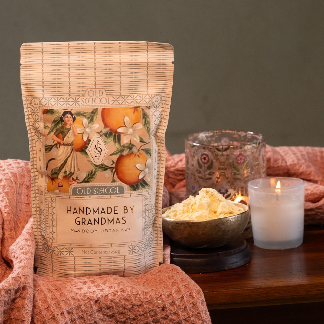 Old School Rituals Handmade by Grandmas Baby Ubtan (Natural Bath Powder) | 250 Grams | Natural Blend for Gentle Exfoliation & Nourished Skin | Natural Ubtan for Kids | Baby Bath Powder for Glowing Skin, Tan Removal, & Skin Lightening| Pure & Natural Ingre