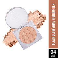 Hilary Rhoda Flash Glow Shine Highlighter | Rich Colour Payoff | Superfine Particles | 3D Reflective Glow | Blends Flawlessly -7g (Gold Shine -Shade 04)