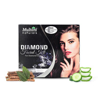 Multani Naturals Diamond Facial Kit For Instant Glow & Removes Dead Skin Cells | 6 Products in one Box | Cleansing Cream , Massage Cream , Scrub, Face Pack , massage Gel and Free Face Wash (65ML) | 100 ml