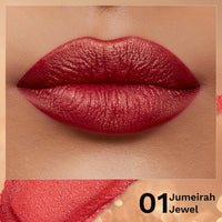 Pilgrim Glitter Lipstick For Women 4.2gm | Dubai Luxe Lifestyle - Jumeirah Jewel Shade | Lipstick Infused with Vitamin E & Olive Oil | Glitter Formula With Matte Finish | Non Drying | All Skin Types