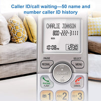 AT&T EL51103 - DECT 6.0 Cordless Home Phone. Full-Duplex Handset Speakerphone, Backlit Display, Lighted Keypad, Caller ID/Call Waiting, Phonebook, Eco Mode, Voicemail Key, Quiet Mode. 1 Handset