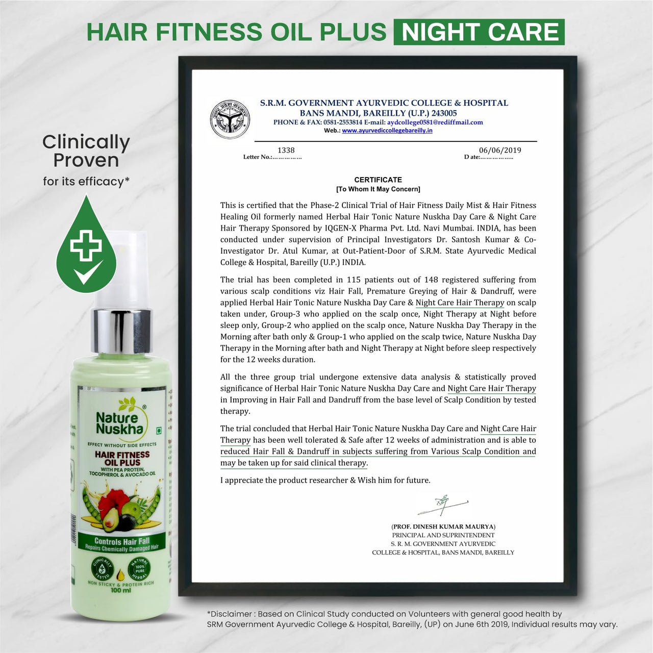 Nature Nuskha Protein Rich Hair Growth Oil with Rosemary, Avacado Oil & Vitamin E | Hair Fall Control, Anti Dandruff & Damaged Hair Repair Formula, Non-Sticky, No Paraben, for Women & Men, 100ml