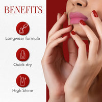 OG BEAUTY Gel Intense Nail Paint Glam Red (10 ml) | Vegan, Cruelty-Free Nail Polish | Long-Lasting, High Shine & Quick-Dry Formula | Perfect for Parties & Special Occasions