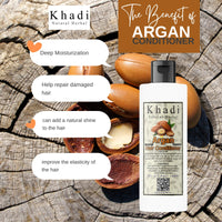 Khadi Natural Herbal Argan Conditioner For Dry & Frizzy Hair With Argan Oil Extract Make Hair Stronger And Silkier | Parben And Sls Free Argan Conditioner 200 Ml Pack For Women And Men, 1 Count