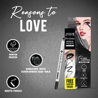 Jaquline USA Pro Stroke Intense Gel Matte Kajal And Sharpener 1.2Gm | Waterproof, Smudgeproof & Fadeproof | Longlasting | Super Black Kajal | With Free Sharpener | Nourished With Castor Oil