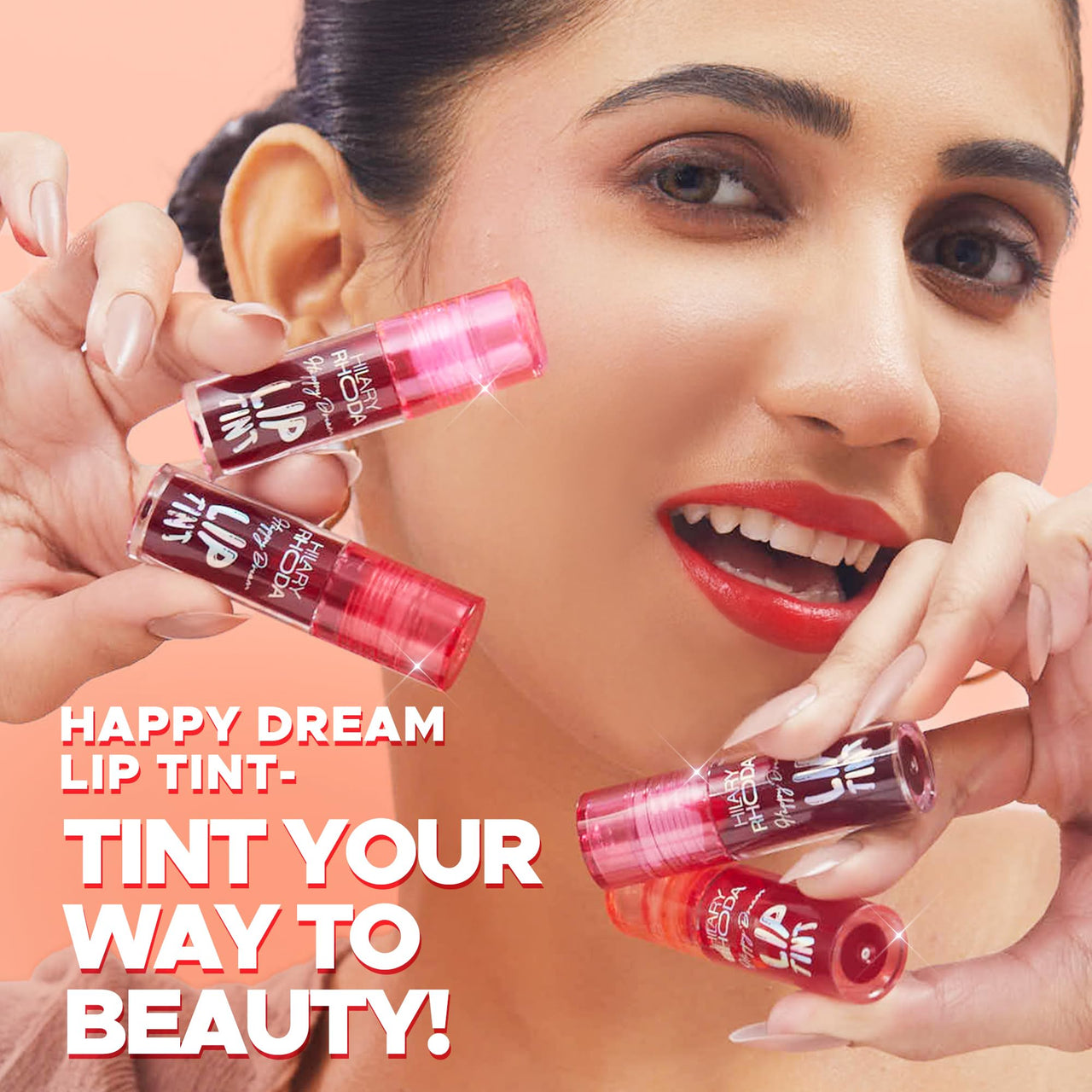 Hilary Rhoda Happy Dream Lip Tint | Hydrating Formula | Infused with Hyaluronic Acid | Cruelty-Free & Glossy Finish | Non-Sticky Formula - 3.7g (Mauve Delight- Shade 03)