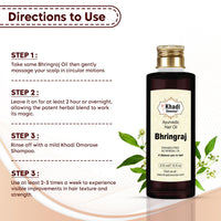 Khadi Omorose Bhringraj Hair Oil |Controls Hair Fall | Promotes Healthy Hair Growth | Mineral Oil Free | Makes Hair Strong, 210ml