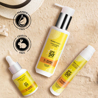 FACES CANADA Sunscreen Serum, 30ml | SPF 50 PA+++ | Protects From UVA & UVB Rays | 1% Hyaluronic Acid & Vitamin C | Lightweight | No White Cast | Natural Radiant Glow| No Alcohol | No Parabens