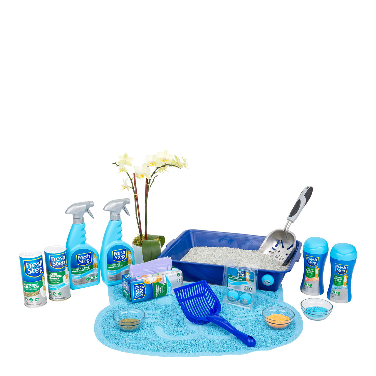 Fresh Step Starter Kit for Cats | Cat Litter Cleanup Kit with Everything Pet Parents Need for Cat and Kitten Cleanup| Cat Litter Box Deluxe Cleanup Kit