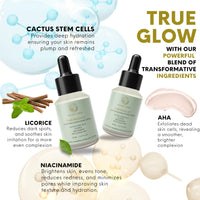 Nature's Kinn Pure Radiance Lightening & Brightening Serum 30 ml | Enhanced with Licorice, Niacinamide, Cactus Stem Cells, and AHA | Free of Alcohol, Sulphates, Parabens, and Phthalates | Hydrating, Skin-Brightening Serum