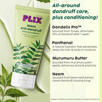 PLIX - THE PLANT FIX | Neem Anti-Dandruff Advanced Conditioner | With Dandelix Pro & Murumuru Butter | Paraben & Sulphate Free | Unisex (175ml)