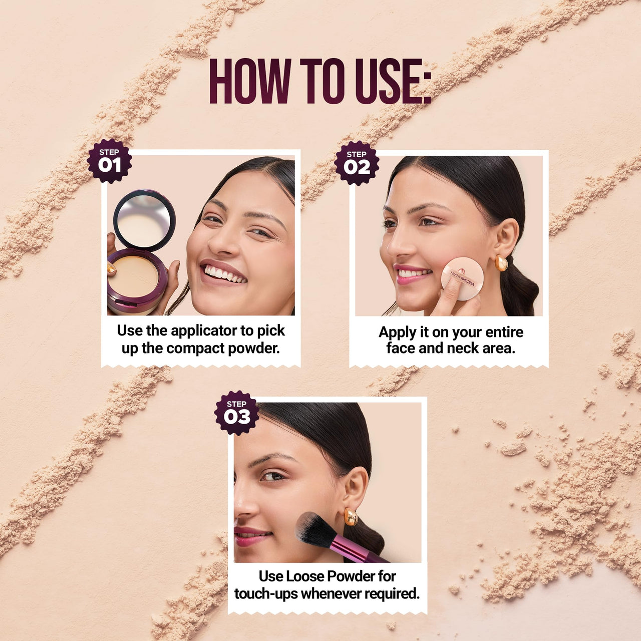 Hilary Rhoda The Setting Duo Compact & Loose Powder | 2-in-1 Compact & Loose Powder | | Matte Finish | Blends Effortlessly | Oil Control Compact | 32g (Ivory | Shade 01)
