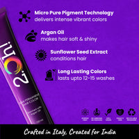 2.Oh! Italian- Violet Hair Color For Women & Men | Ammonia-Free DIY Semi Permanent Hair Color | Enriched with Argan Oil | Lasts upto 12-15 Washes | Pack of 2
