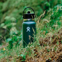 Hydro Flask Stainless Steel Wide Mouth Water Bottle with Flex Straw Lid and Double-Wall Vacuum Insulation Agave 24 Oz