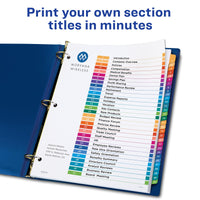 Avery 1-31 Tab Dividers for 3 Ring Binders, Customizable Table of Contents, Multicolor Tabs, 1 Set (11129) Divider