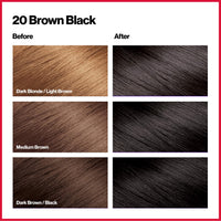 Revlon Colorsilk Beautiful Color, Permanent Hair Color with Keratin, 40ml + 40ml + 11.8ml - 20 Brown Black (Pack of 1)