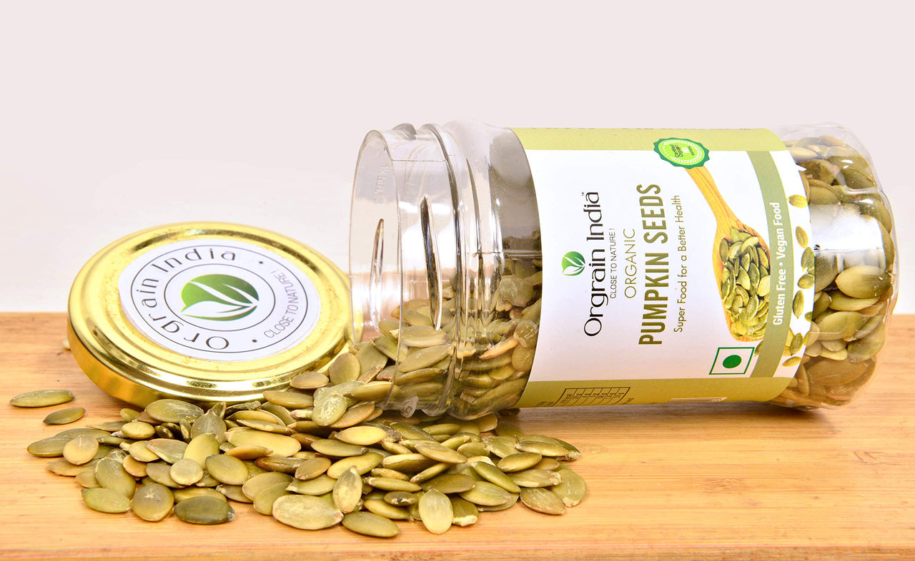 Orgrain India Organic Pumpkin Seeds, 140g | Rich in Protein & Fiber | Diet Snacks | Helps In Boosting Immunity | AAA Grade Pumpkin Seeds for Eating | Pumpkin Seeds for Weight Loss