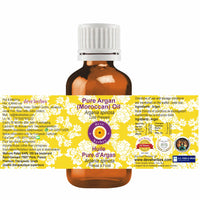 Deve Herbes Pure Argan (Moroccan) Oil (Argania spinosa) with internal Plastic Euro Dropper 100% Natural Therapeutic Grade Cold Pressed for Skin & Hair 50ml.