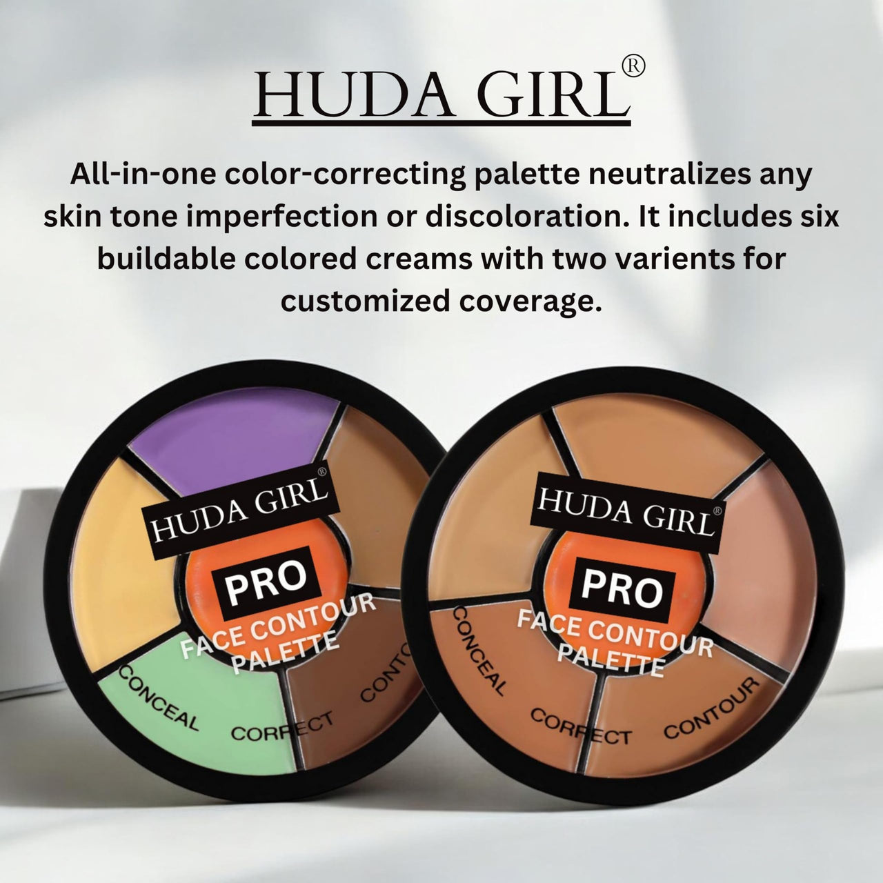 HUDA GIRL 3 In 1 Makeup Palette Brights Concealer For Dark Circles,Blush And Highlighter Palette,Oil Control Pro Concealer For Face Makeup,Conceal Correct & Contour,All Skin Types,Matte,1 Count