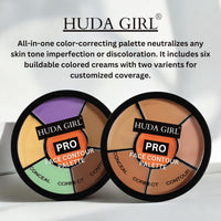 HUDA GIRL 3 In 1 Makeup Palette Brights Concealer For Dark Circles,Blush And Highlighter Palette,Oil Control Pro Concealer For Face Makeup,Conceal Correct & Contour,All Skin Types,Matte,1 Count