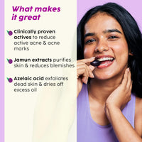 PLIX - THE PLANT FIX The Plan Fix | Jamun Active Acne Regime For Unisex, 2% Salicylic Acid Toner, Serum, Facewash, Moisturizer, & Gel With Free Acne Patch