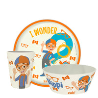 Zak Designs Blippi Kids Dinnerware Set 3 Pieces, Durable and Sustainable Melamine Bamboo Plate, Bowl, and Tumbler are Perfect For Dinner Time With Family (Blippi, TABBS) 8