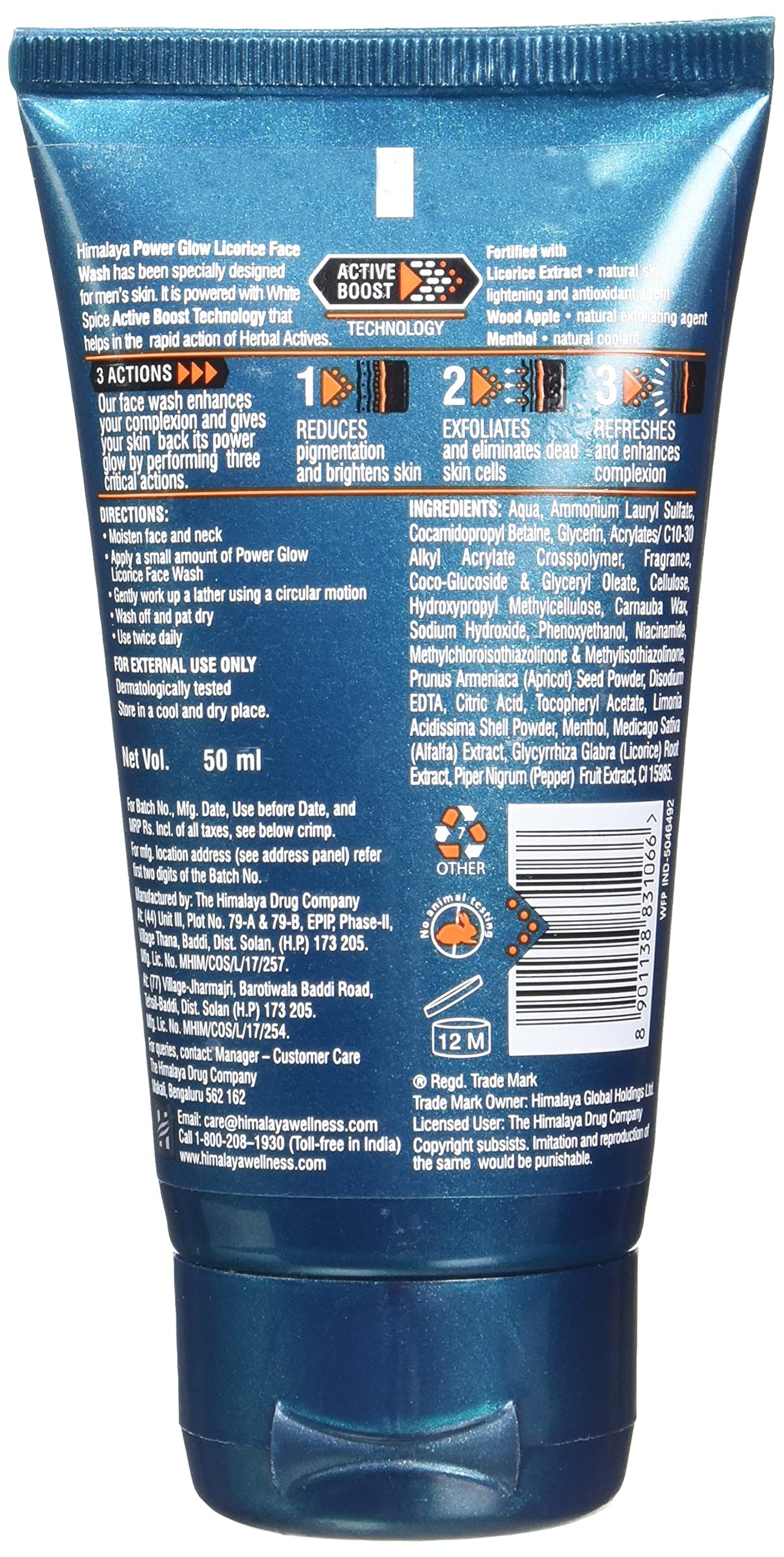 Himalaya MEN Power Glow Licorice Face Wash, 50ml