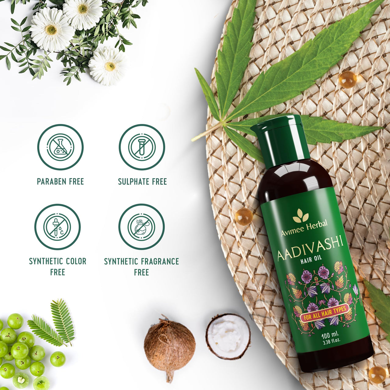 AVIMEE HERBAL Original Adivasi Hair Oil For Hair Fall|With Onion, Rosemary, Castor, Amla, Almond, Coconut, Brahmi & Bhringraj Oil|For Men & Women|100 Ml