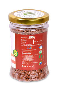 Orgrain India Certified Organic Flax Seeds 600g (Pack of 4 * 150g) for Eating and Weight Loss, Rich in Omega | Company-Owned Farmlands