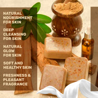 Home Ghar Soap Sandalwood & Saffron Magic Soaps For Bath | Paraben Free | Chandan & Kesar Bath Soaps | Handmade Soaps For Glowing | Skin Brightening Soap For Men & Women (100 Gms Pack Of 1)