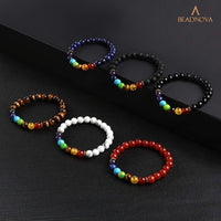 BEADNOVA Black Onyx Beads Natural Crystal Beads Stone Gemstone Round Loose Energy Healing Beads with Free Crystal Stretch Cord for Jewelry Making (8mm, 45-48pcs) 8mm 01) Black Onyx Agate Round Beads