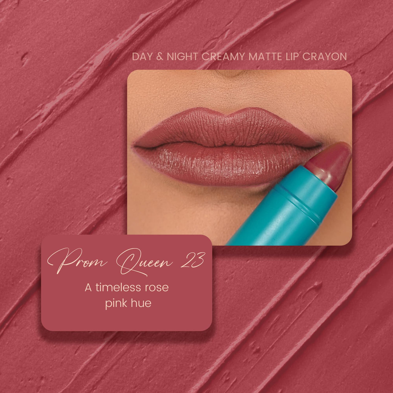 Parul Garg Beauty Creamy Matte Lip Crayon | Soft Matte & Hydrating Formula with Almond Oil & Vitamin E | Rich Pigment & Comfortable Wear | 100% Vegan (Prom Queen 23)