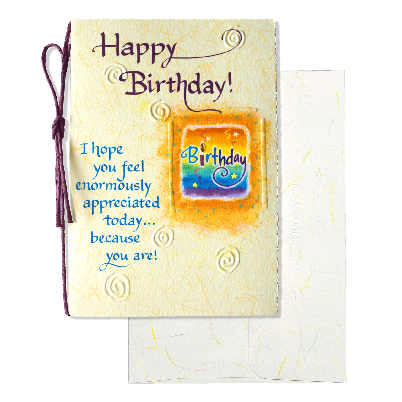 Blue Mountain Arts Birthday Card—For Family, Friend, Coworker, or Any Important Someone in Your Life (Happy Birthday! I hope you feel enormously appreciated today… because you are!) rainbow and orange