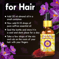 Deve Herbes Saffron Essential Oil (Crocus sativus) with Glass Dropper Pure | Non-Sticky | Non-greasy | Lightweight | Men & Women | All Skin Types | Steam Distilled 5ml
