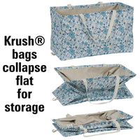 Household Essentials 2244 Krush Canvas Utility Tote | Reusable Grocery Shopping Laundry Carry Bag | White With Floral Design, 22