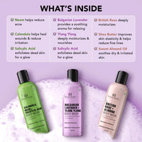 Botanic Hearth Body Wash Set of 3 – British Rose, Neem & Lavender | Hydrating & Purifying Shower Gel | Deep Cleansing, Refreshing & Nourishing | For All Skin Types | 118ml Each