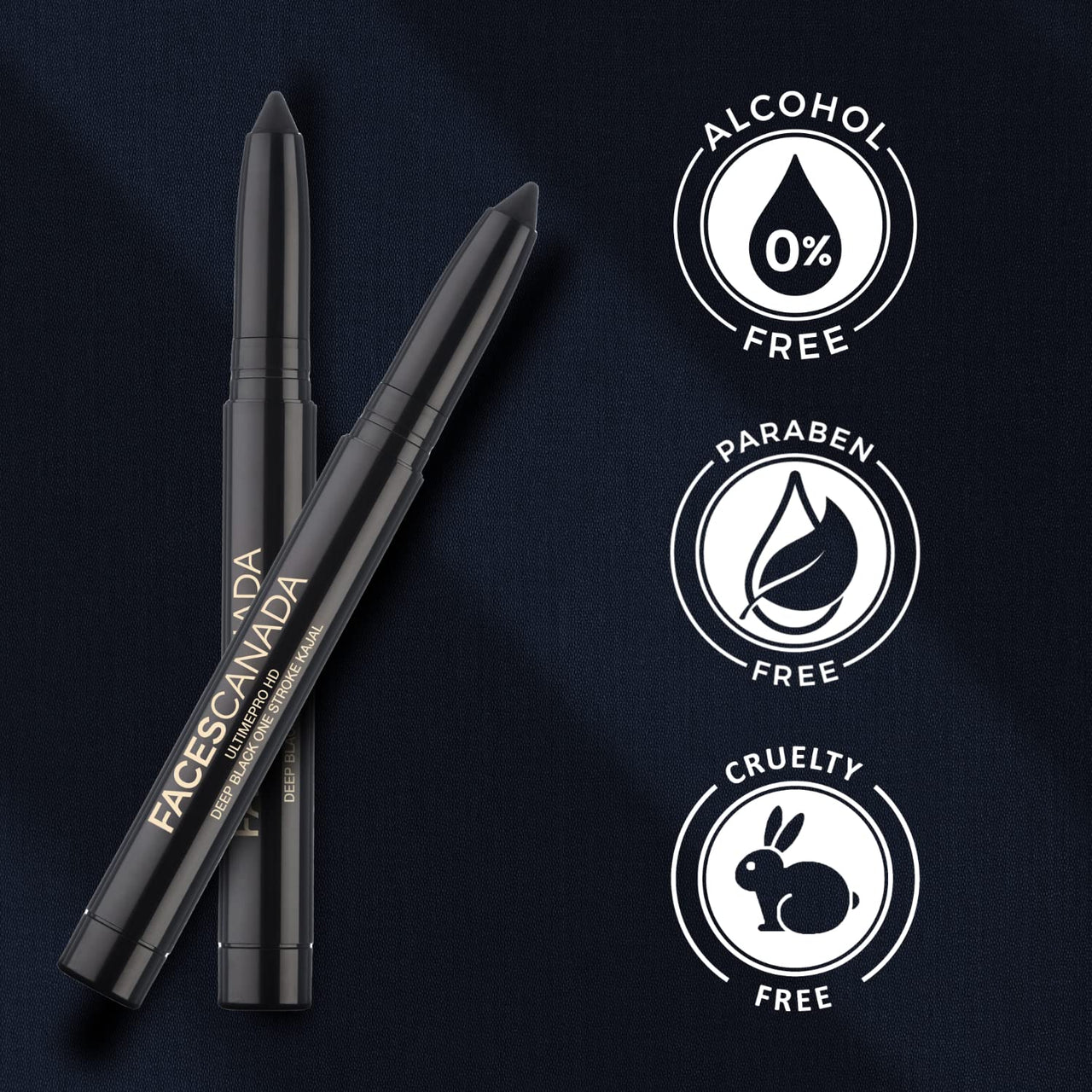FACESCANADA Ultimepro HD Matte Finish Deep Black One Stroke Kajal stick 1.4G (Pack Of 2)