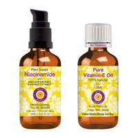 Deve Herbes Plant Based Niacinamide Face Serum with Avocado, Peanut, Pumpkin Seed Extract & Asparagus for Personal Care 30ml + Pure Vitamin E Oil 30ml